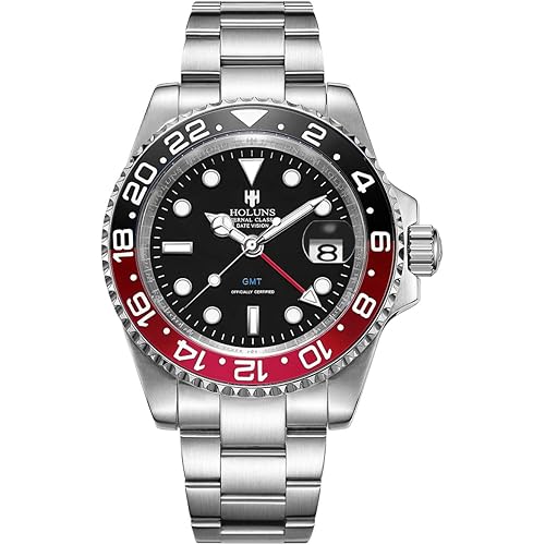 Luxury Men's GMT Automatic Watch Sapphire Waterproof Stainless Steel Luminous Business Watch