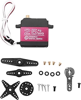 Dciustfhe 25KG Digital Servo Full Metal Gear High Torque Waterproof for RC Car Crawler Robot Control Angle 270 degree,Black,Large