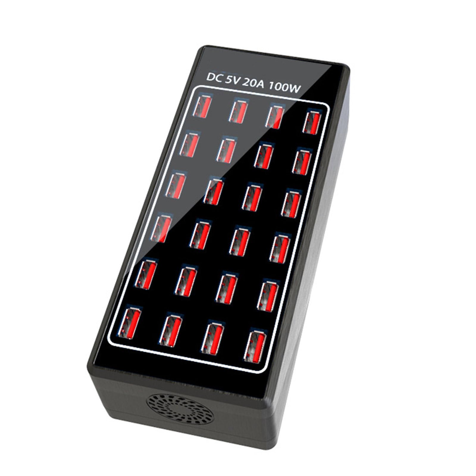 Listwy zasilające Wieloportowa ładowarka USB, odpowiednia do szybkiego ładowania 100 W, 24-portowa głowica ładująca tabletu z gniazdem