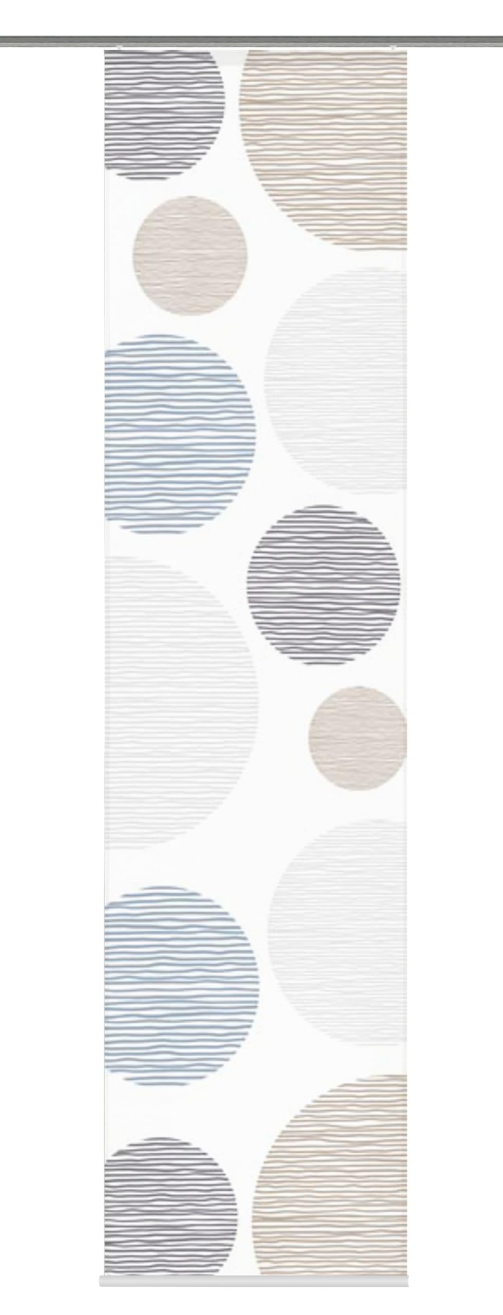 Vision S 84553 | Schiebegardine Borden | halb-transparenter Stoff in Bambus-Optik | 260x60 cm | Farbe: (grau)