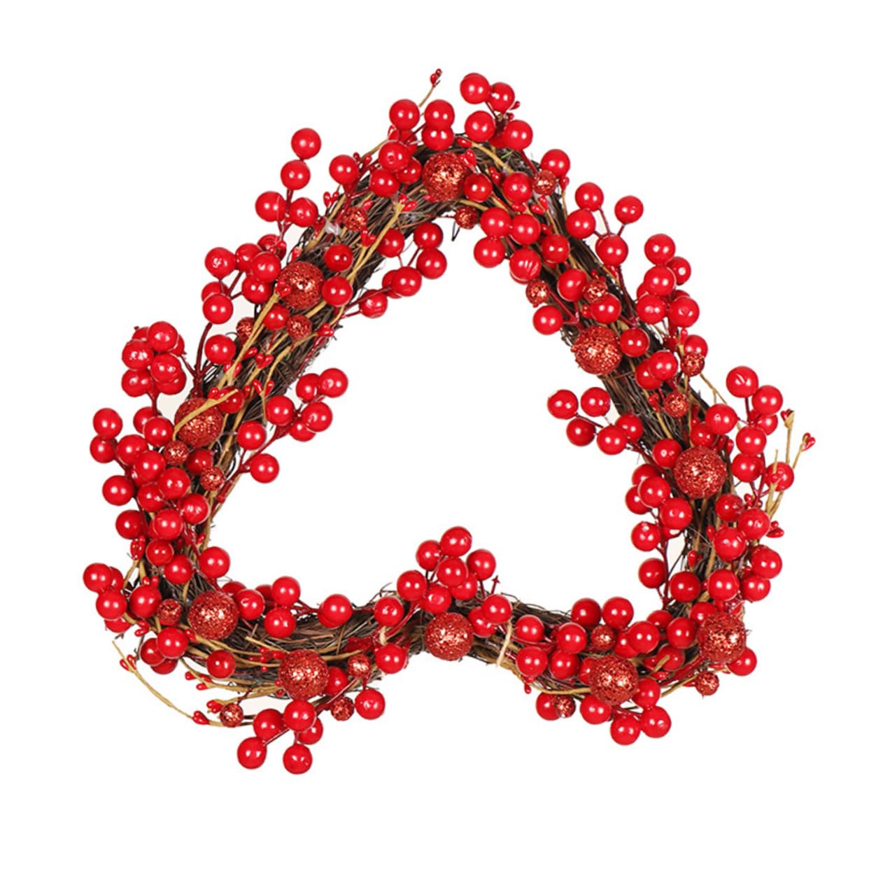 ABOOFAN Kranz Party Herz Kranz Red Berry Valentinstag Hause Dekorative Girlande