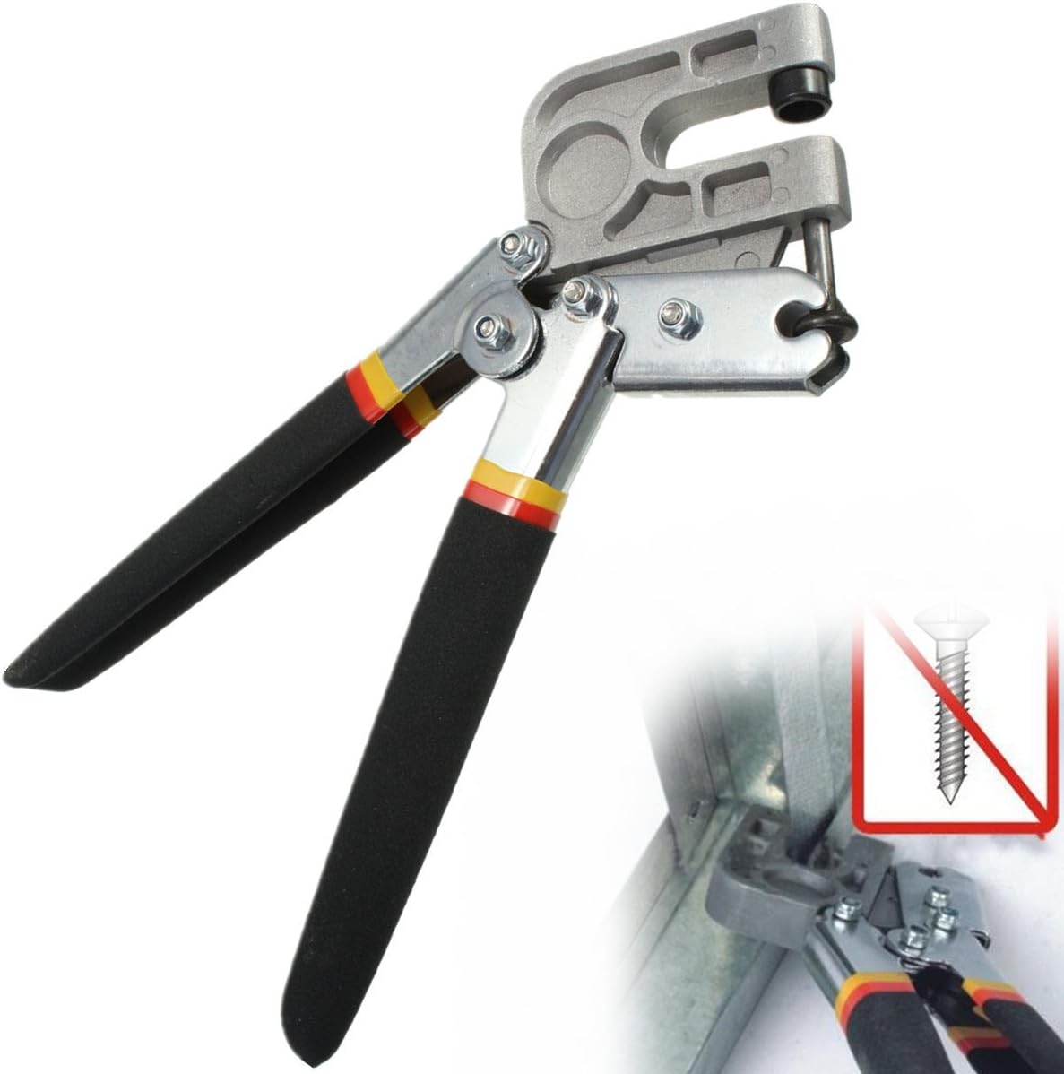 10 Inch TPR Handle Stud Crimper Plaster Board Drywall Tool for Fastening Metal Studs