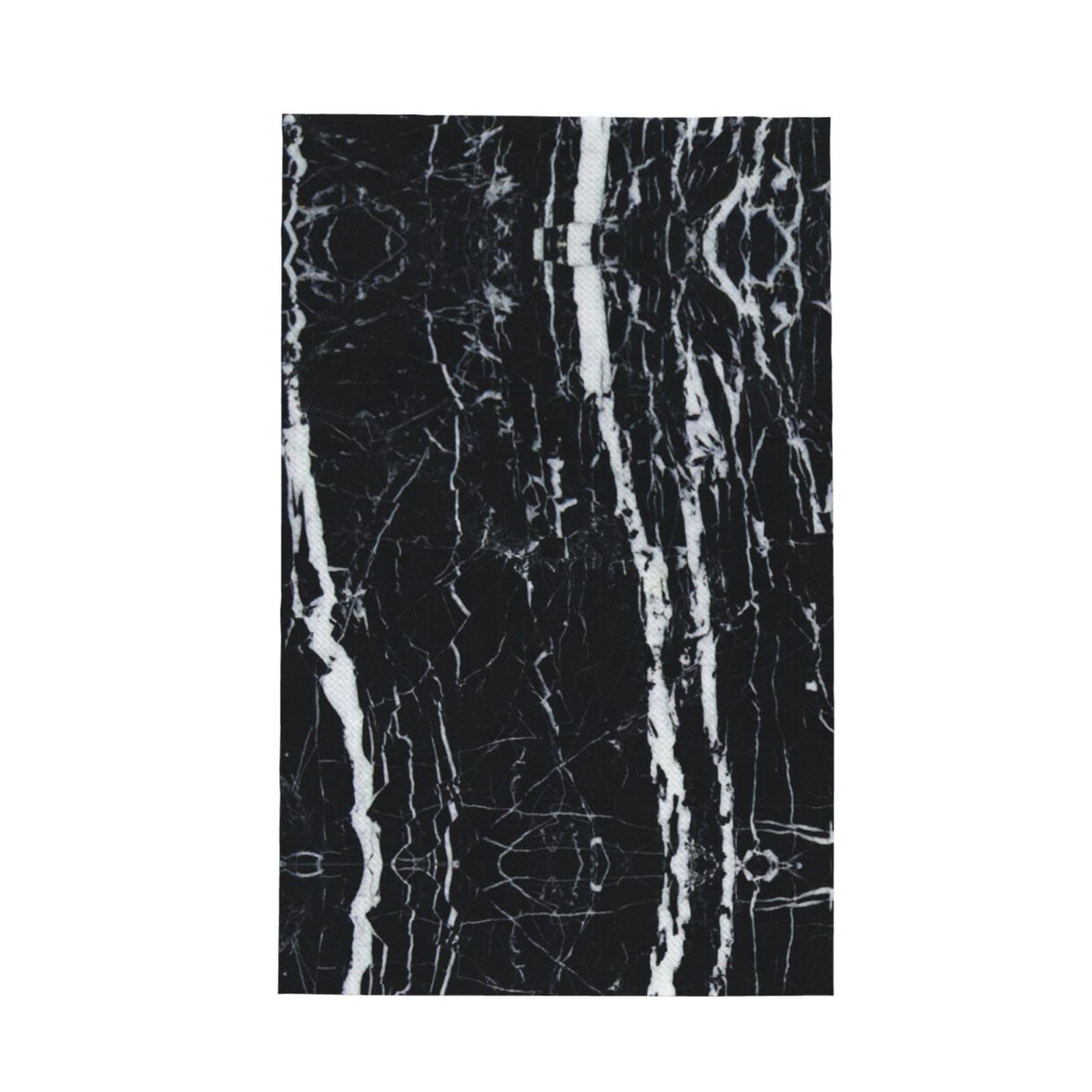 XXahnbm Black And White Marble Print Waffle Kitchen Towel,Absorbent Hand Towel