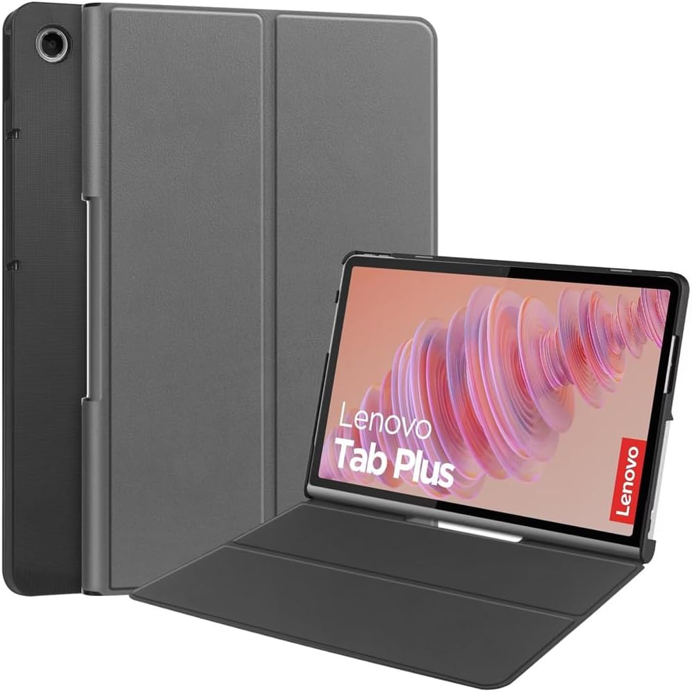 Compatible with Lenovo Tab Plus/Pad Studio(TB351FU) 11.5-inch 2024 Tablet case, Full Coverage Ultra Slim PU Leather Cover Case Folding Stand Cover Protective Tablet Cover (Grey)