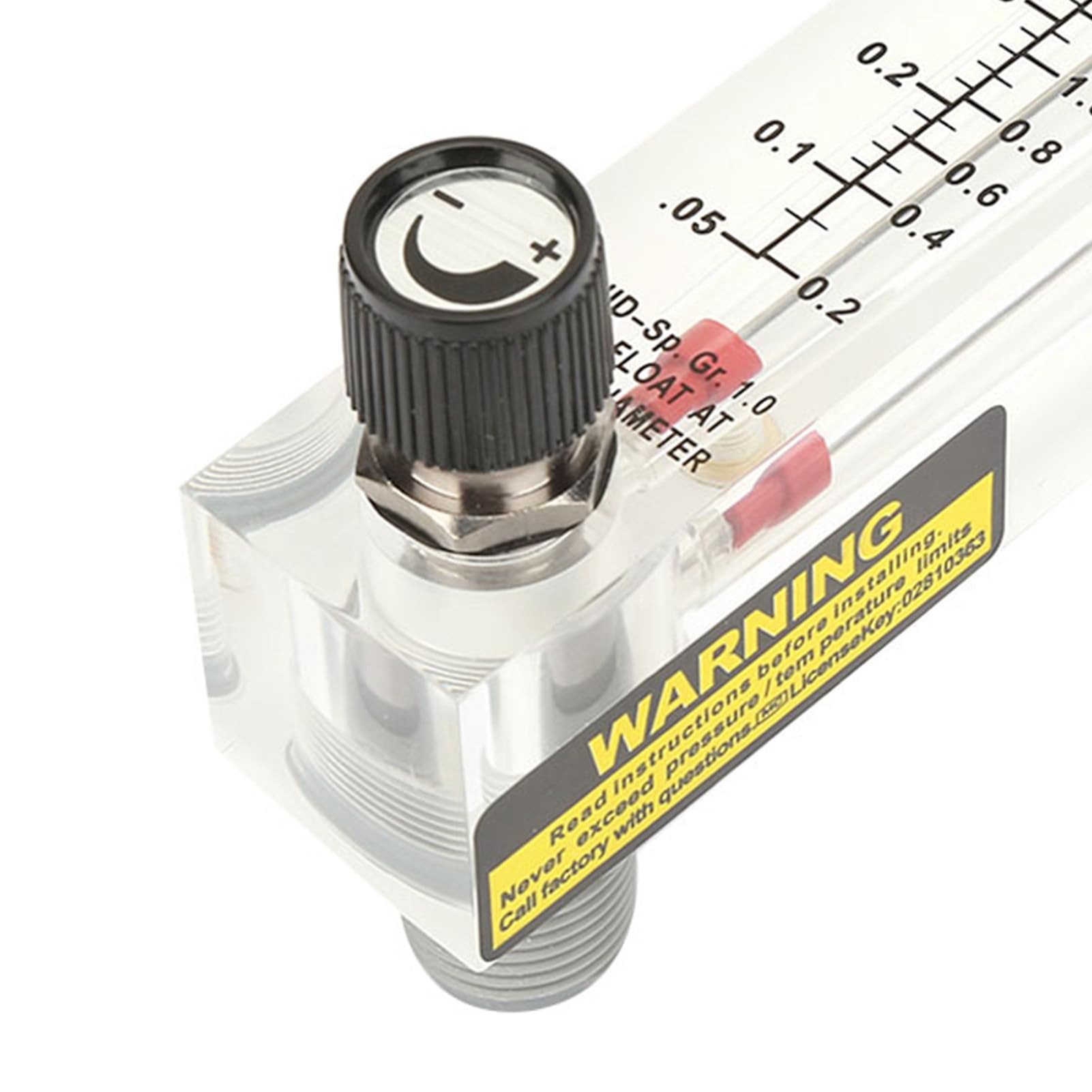LZM-15T Débitmètre de Liquide à Panneau, Acrylique Transparent, 0,1-0,5 GPM, ZG1/4 Filetage Intérieur, Ajustable, pour Mesure de Débit