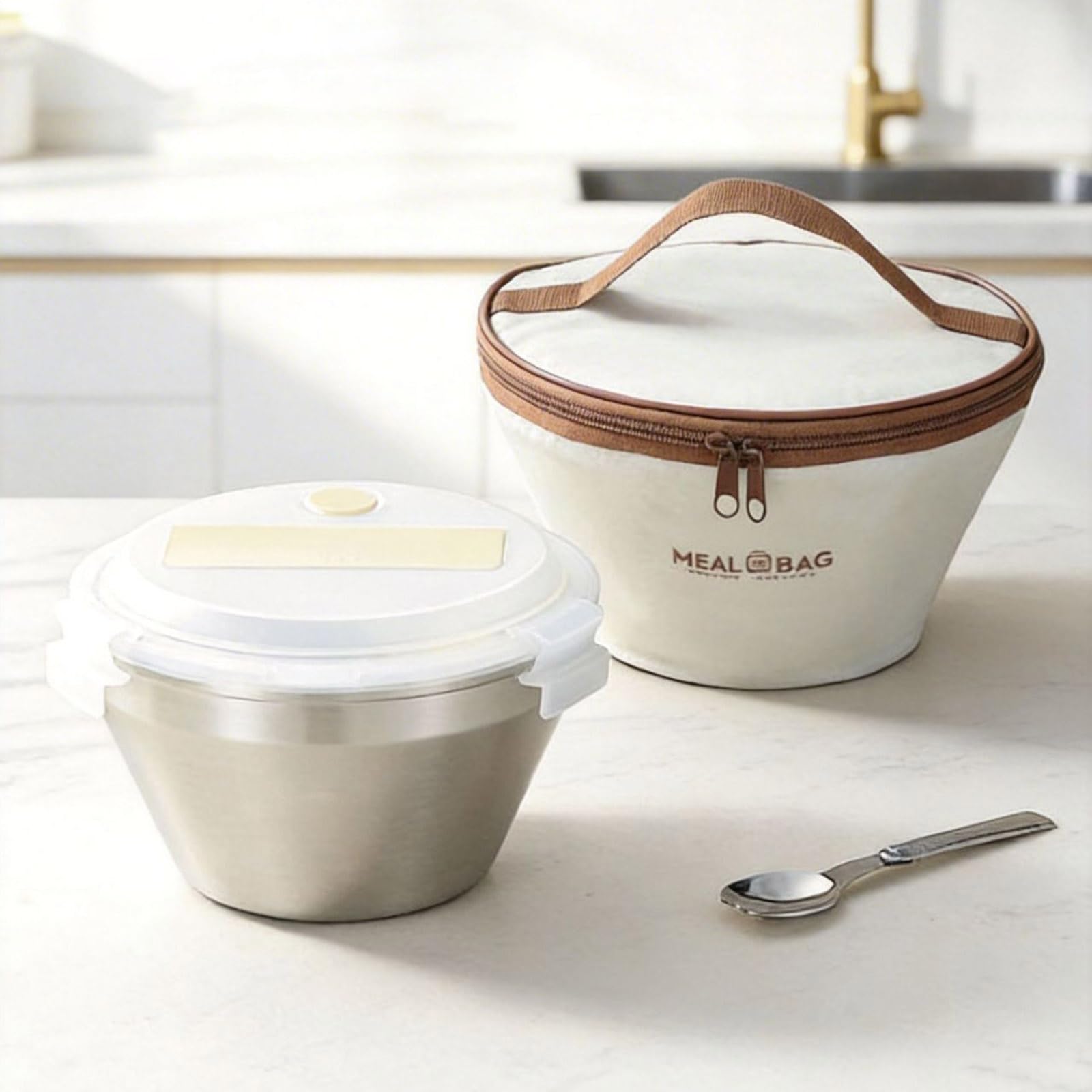 Pratico Contenitore per Alimenti a Doppia Parete in Acciaio Inossidabile, Contenitore per Pranzo a Scomparti Multipli, per Picnic e Lavoro, Contenitore per Pranzo antiruggine per Uso