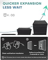 Vista 8 de Paquete de 50 paneles de espuma a prueba de sonido para paredes, 2 paneles de espuma acústica de 12 x 12 pulgadas, paneles acústicos de alta