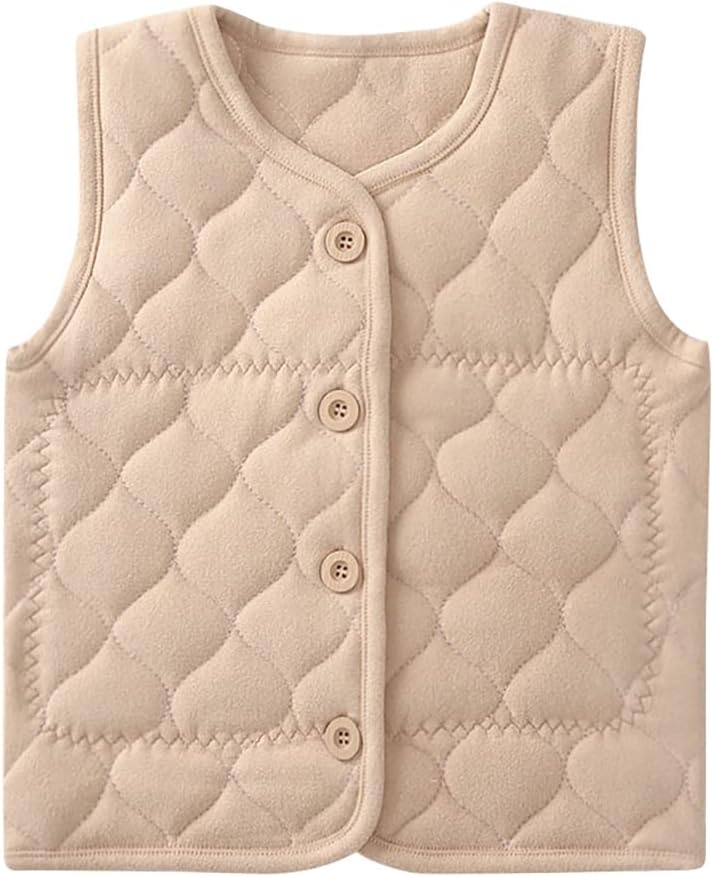 Boys Girls' Light Weight Belly Warmer Protector Fleece Compact Vest,Kids Down Puffer Sleeveless Jacket Waistcoat
