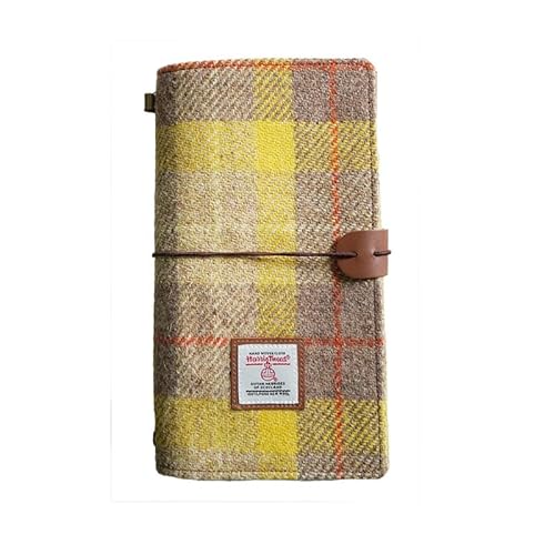 TAILORMAP Harris Tweed Travel Journal, Soft Cover Travelers Notebook - 8.7