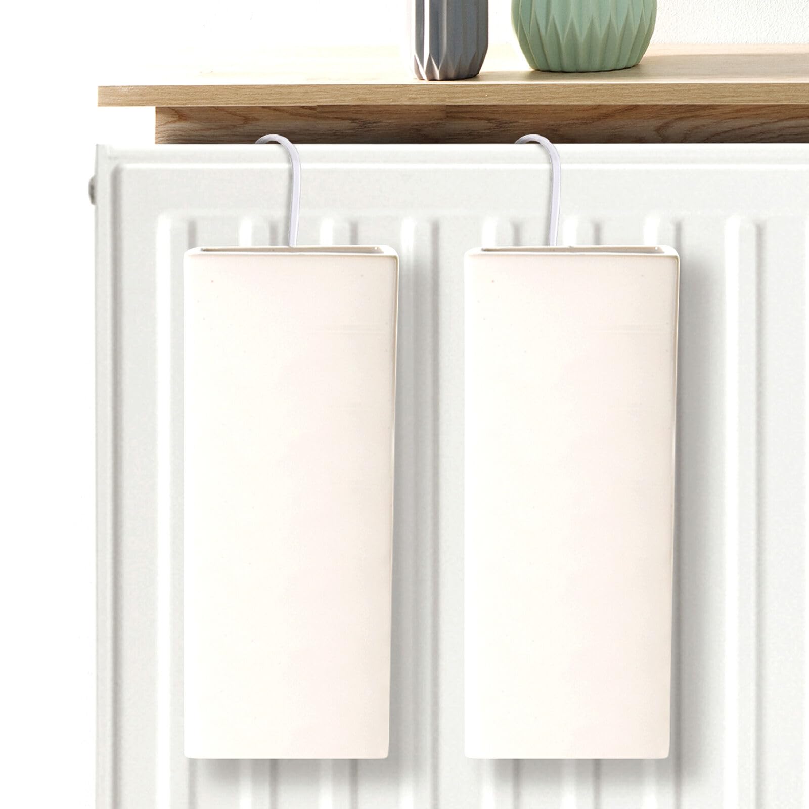 URBNLIVING Ceramic Radiator Hanging Humidifier Home Air Water Moisture Humidity Control Pot Evaporator for Heating DIY Set of 2