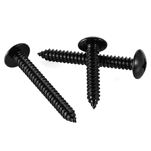 Miniatura 8 de Tornillos autorroscantes #6 x 1 cabeza de armadura Tornillos de madera de chapa, acero inoxidable 18-8 acabado negro, 100 unidades