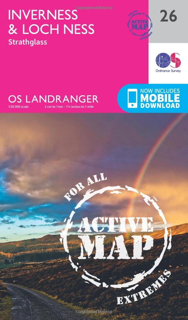 Inverness & Loch Ness, Strathglass by Ordnance Survey (Sheet map, folded)