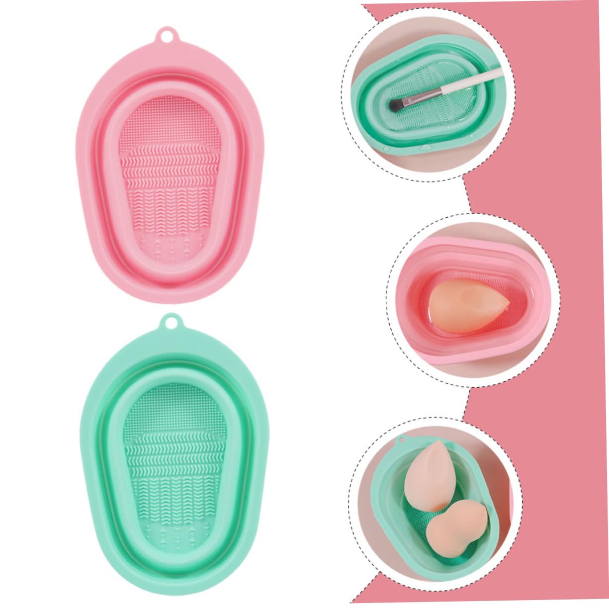 MAGICLULU 3 Set Di Spugna Per La Pulizia Dei Pennelli Da Trucco in Silicone Spazzola Pieghevole Ciotola Per Il Lavaggio Strumento Di Bellezza Scrubber Per Uso Domestico 2 Pezzi * 3