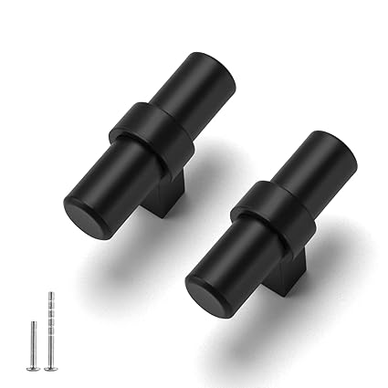 5Pack 2inch Black Cabinet Handles Black Cabinet Knobs Matte Black Drawer Pulls Cabinet Pulls Black Kitchen Cabinet Knobs Stainless Steel Hardware for Kitchen Cabinet
