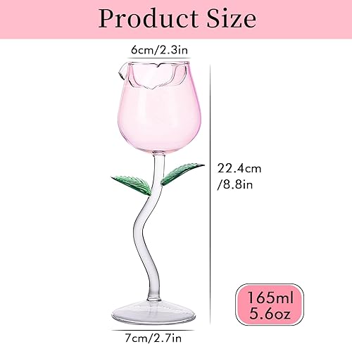 Miniatura 2 de INFTYLE Juego de 2 copas de vino rosa creativas copas de champán copas de vino tinto con clase, regalos ideales para inauguración de la casa, boda,