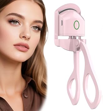 Heated Eyelash Curler - 2-Level Temperature Adjustment, Mini Eyelash Curler with 24Hour Long-Lasting Curling Ability, 8-Second Quick Heating, Easily Creating Natural and Beautiful Eyelashes