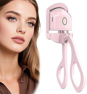 Heated Eyelash Curler - 2-Level Temperature Adjustment, Mini Eyelash Curler with 24Hour Long-Lasting Curling Ability, 8-Second Quick Heating, Easily Creating Natural and Beautiful Eyelashes
