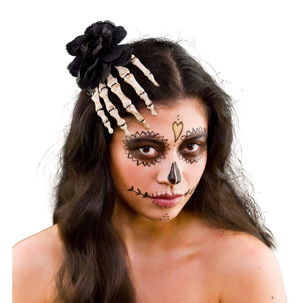 Wicked Costumes Ladies Gothic Skeleton Rose Hair Clip Halloween Accessory