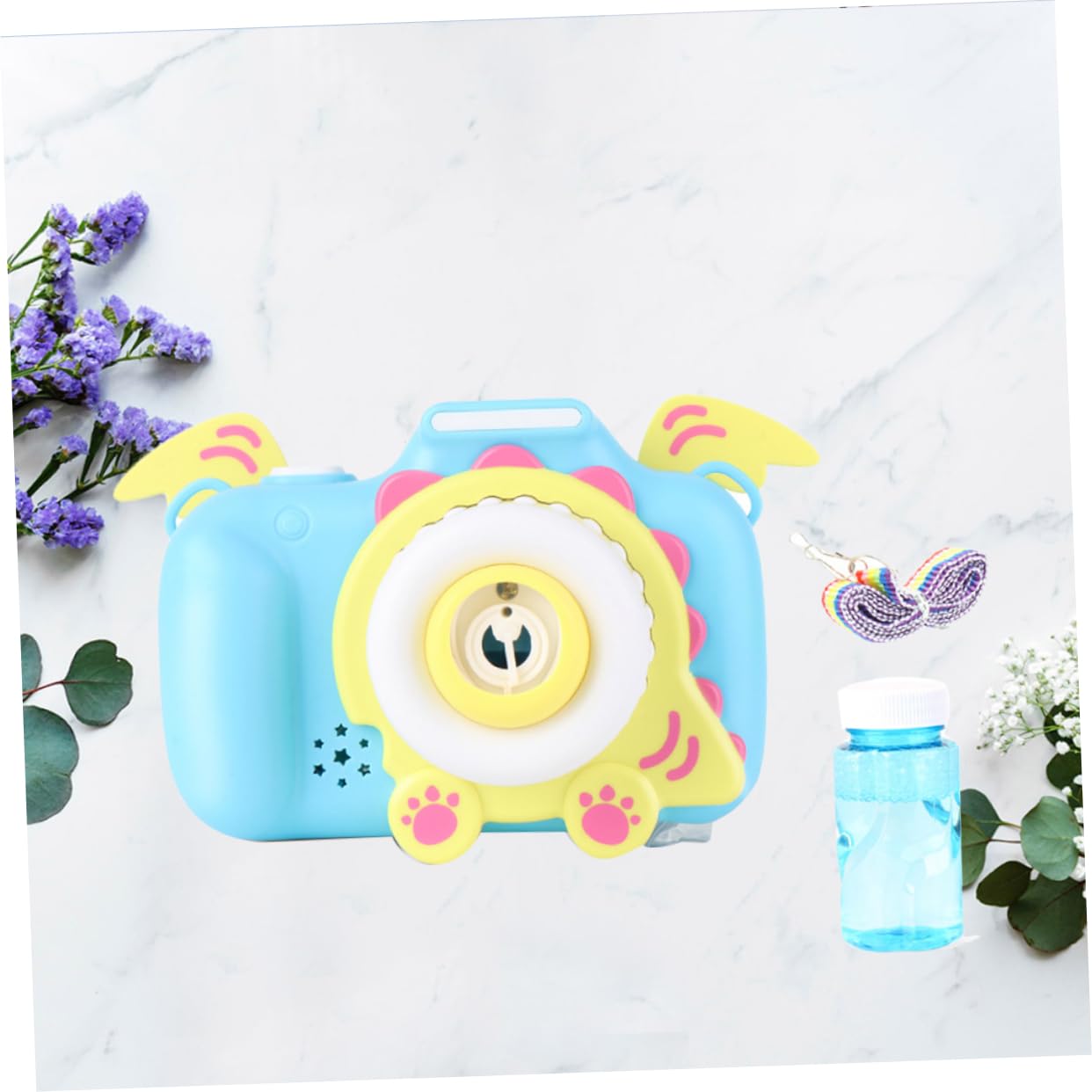 ifundom Máquina Automática de Burbujas para Niños, Soplador con Forma de Dinosaurio y Cámara, con Luz y Sonido, para Exterior y Fiestas, ABS