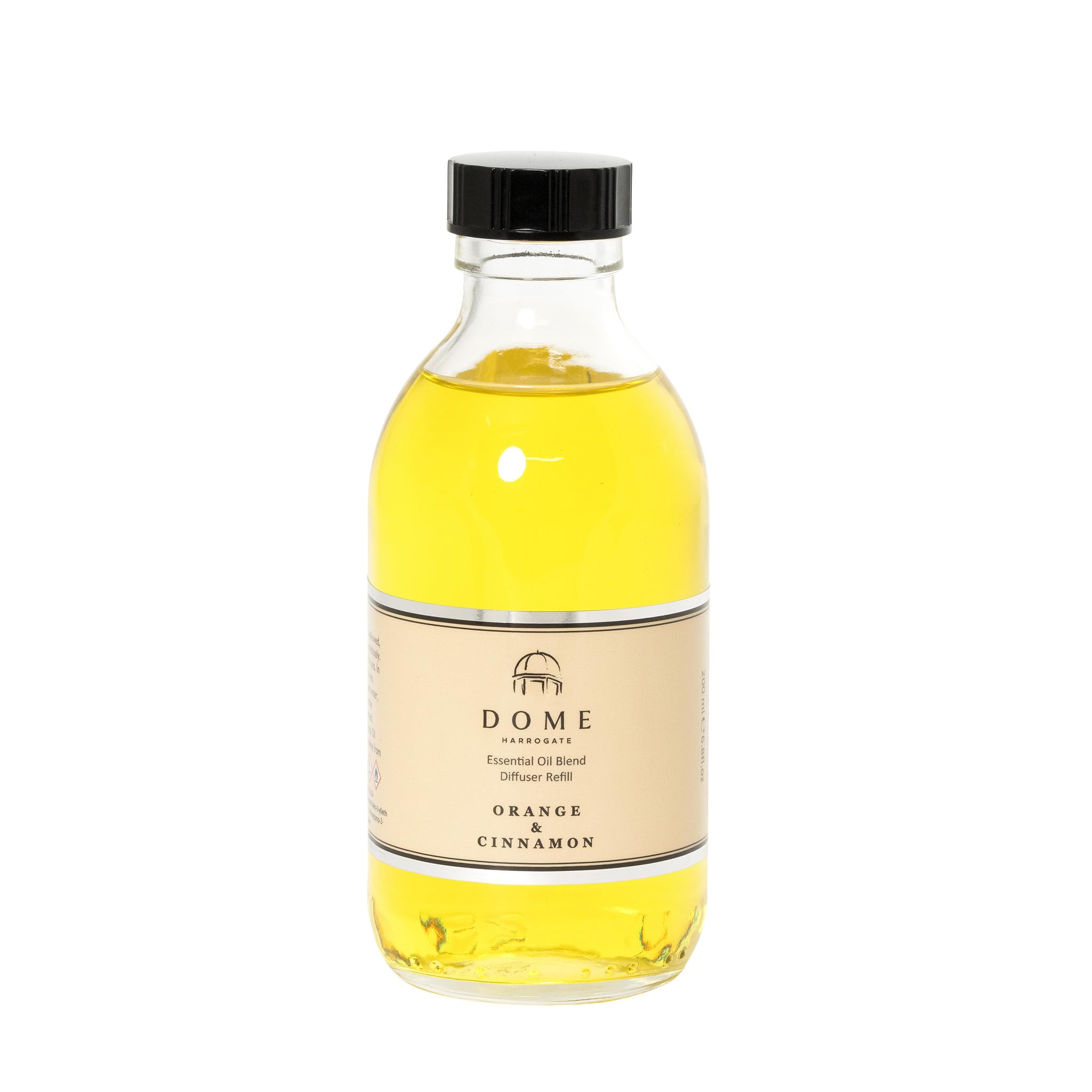 Dome of Harrogate | Orange & Cinnamon | Reed Diffuser Refill – 200ml – Sweet, Spicy Fragrance of Orange, Cinnamon & Clove – Perfect for Seasonal Comfort & Relaxation