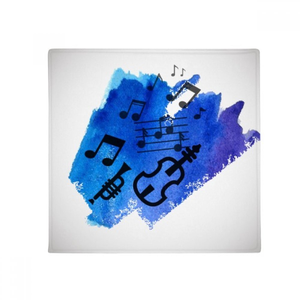 Tapis antidérapant musique bleu 50x50 pour la sécurité de la salle de bain