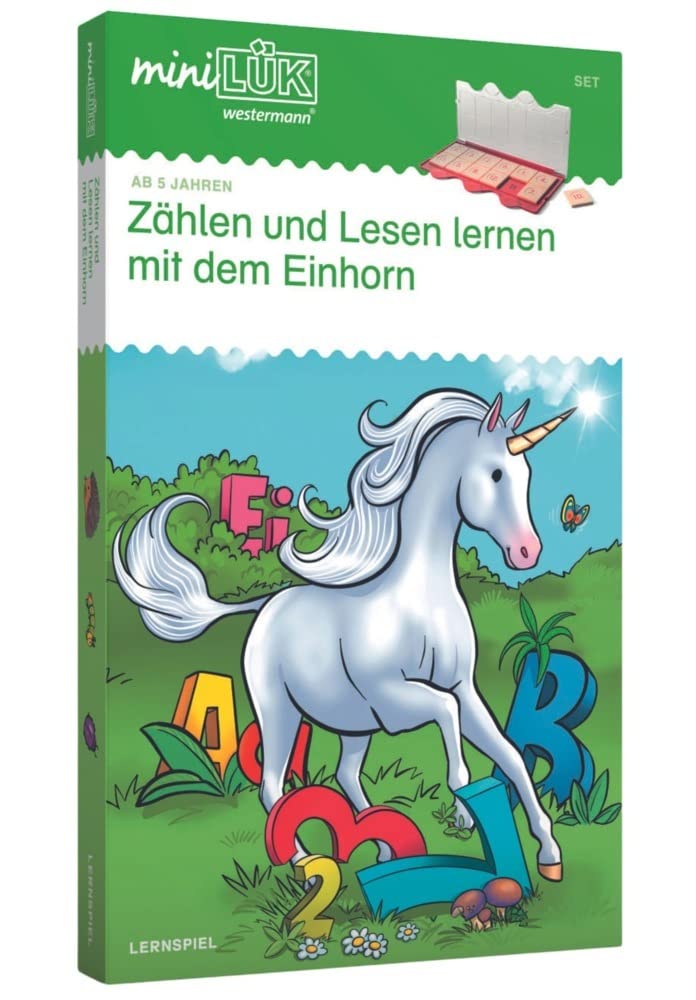 Georg-Westermann-Verlag miniLÜK-Set Zählen und Lesen Lernen mit dem Einhorn: Vorschule/1. Klasse - Mathematik, Deutsch (miniLÜK-Sets: Kasten + Übungsheft/e)