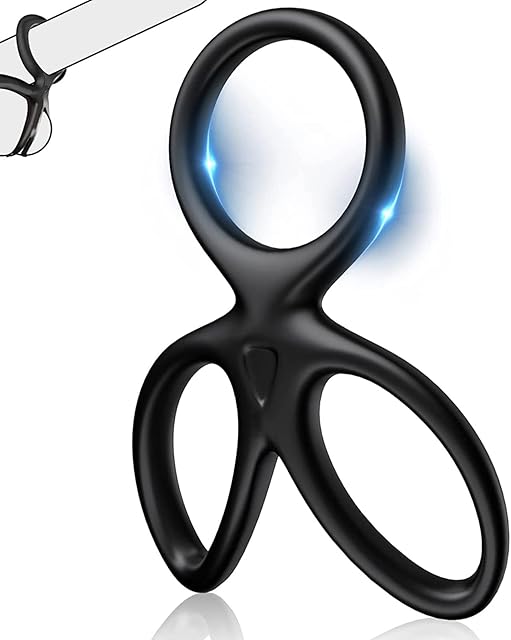 Silicone Penis Ring Cock Ring for Men, 3 in 1 Ultra Soft Stretchy Penis Rings for Erection Enhancing, Cock Ring Adult Sensory Toys Sex Toys for Men Women Couple, Enlargers Erect Support Ring by HBABY