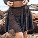 JEWEKY Sheer Mesh Mini Skirt Black See Through Skirts Beach Rave Party Swimsuits Cover Up for Women