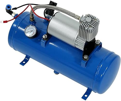 Miniatura 5 de Compresor de aire de 150 PSI 12V con tanque de 6L - Bomba de inflado de neumáticos portátil para neumáticos de camión, RV y remolque