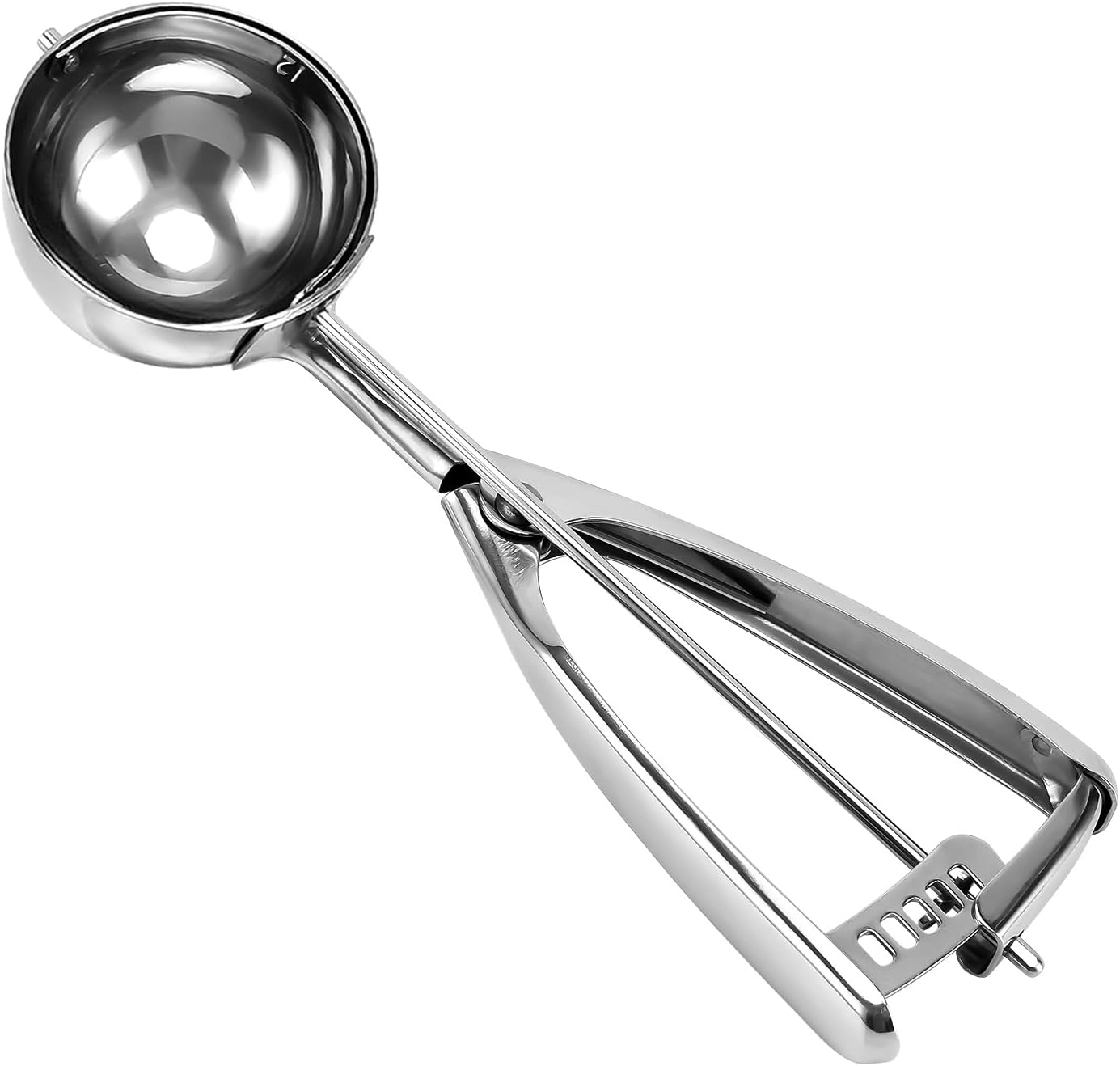 Large Cookie Scoop, 5.4 Tbsp/ 2.7 OZ, 2.5 inch/ 63MM Ball, 18/8 Stainless Steel Ice Cream Scoop, Cupcake Scoop, Secondary Polishing