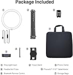 elitehood 12’’ Ring Light for iPad, LED Ring Light with Tripod Stand, Dimmable Makeup Light, YouTube Equipment, Selfie Circle Light with Phone Holder, Ringlight and Stand for Video/Photography/VLOG