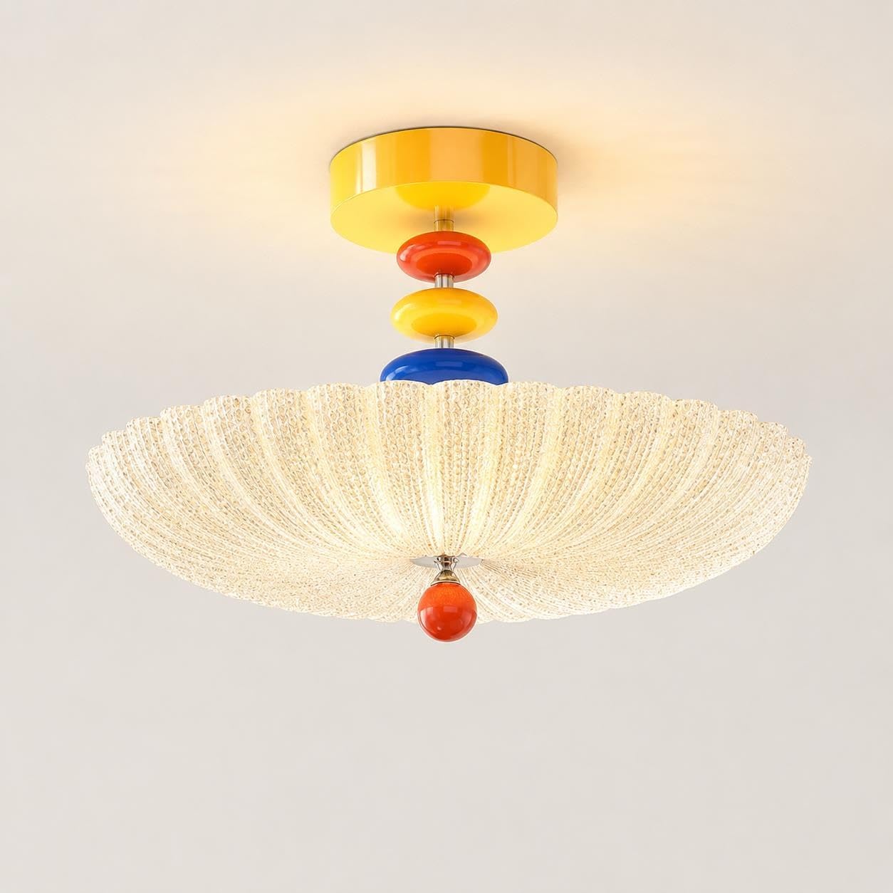 Colorful Kids Semi Flush Mount Ceiling Light with Acrylic Beaded Shade​
