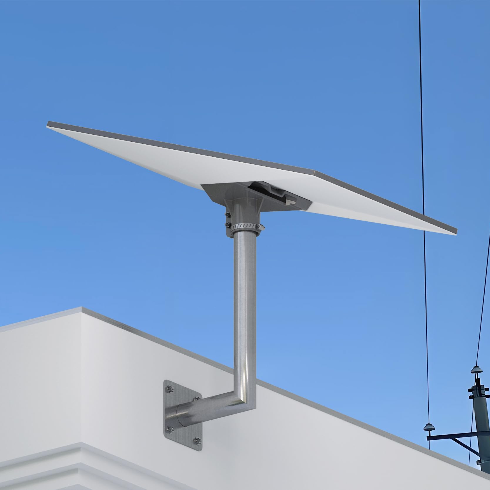 Soporte Starlink Gen 3 pared metal Estándar V3/V4 Wall Mount Con adaptador de tubo | Stainless Steel Standard kit