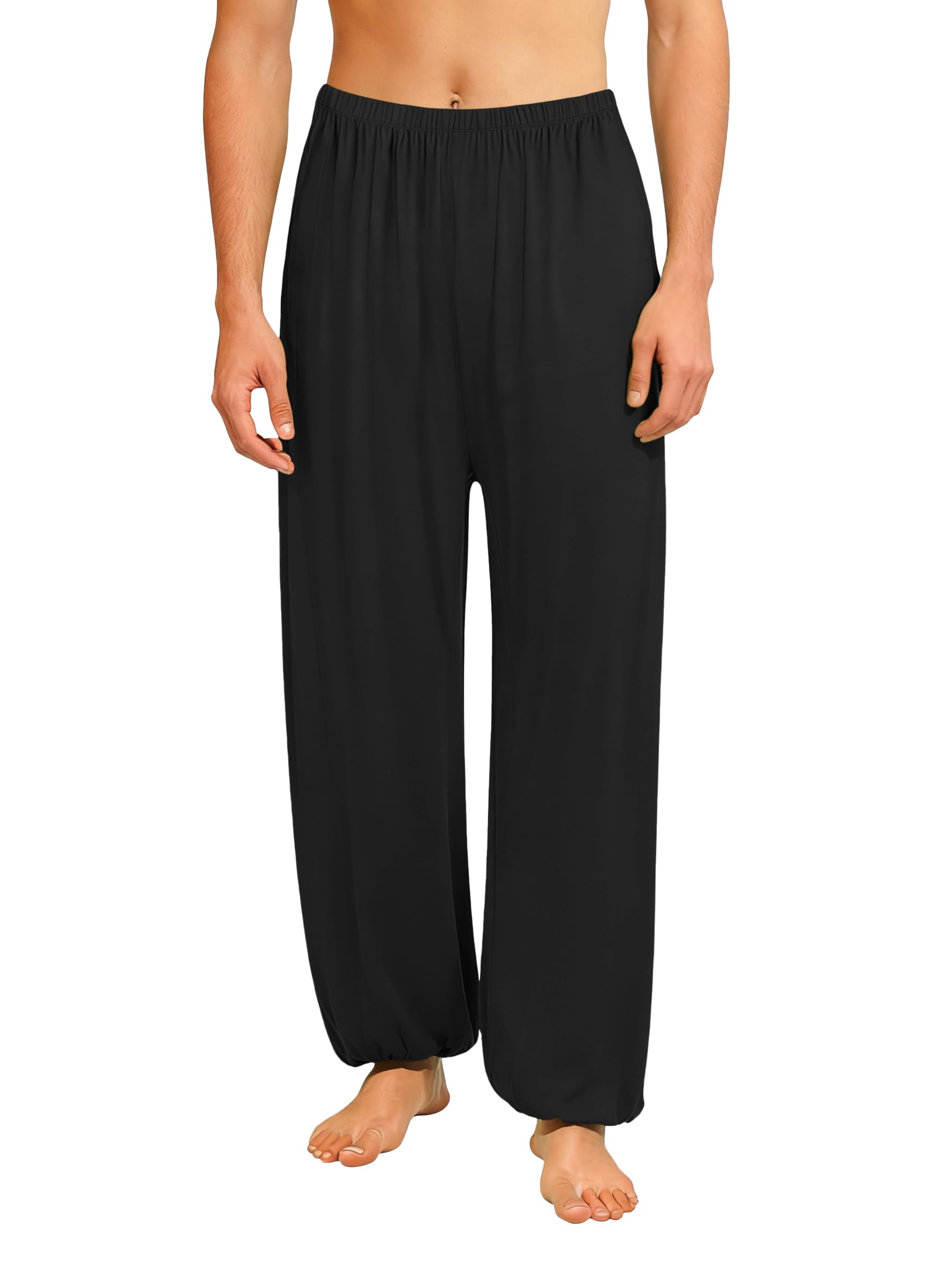 Men's Lightweight Loose Yoga Pants Elastic Waist Modal Yoga Harem Pants