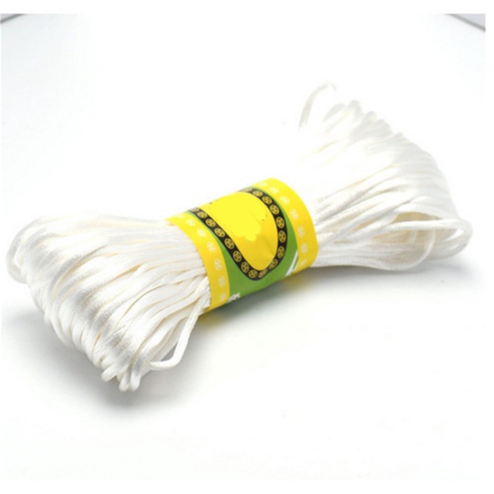 Nylon Cord Thread 10pcs 20Meters/Bundle Of 2.5MM Chinese Knot Polyester Colored No.5 Thread Handmade Woven Rope DIY Jewelry Wire for Making Bracelet, Necklace, Chinese Knot(White)