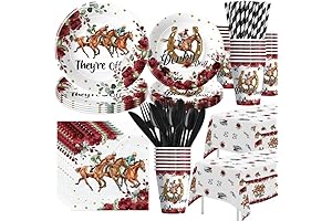 Kentucky Derby Party Tableware - Run For The Roses Decorations | Dinnerware for 24