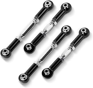 RCAWD Turnbuckles for 1/10 Arrma 3S, Vorteks Senton Granite Big Rock Typhon 3S Upgrades, Tie Rod Set Link Linkage Rod, Adjustable Toe Link, Parts for #AR330446#AR330541 Black