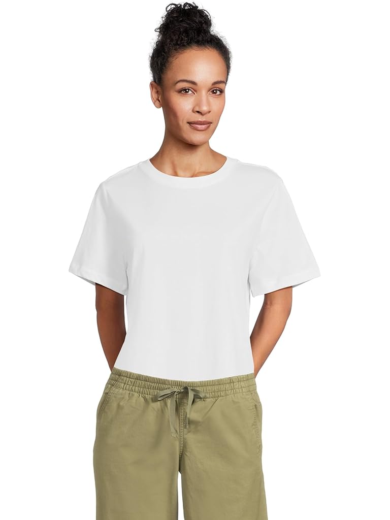 White L.L.Bean Signature Premium Essential Short Sleeve Tee