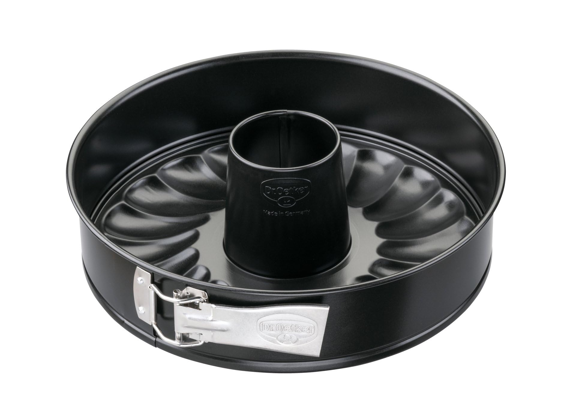 Dr. Oetker Classic Springform mit Flach- und Rohrboden Ø28 cm – Aus hochwertigem Stahlblech mit PFAS-freier Antihaftbeschichtung, Hitzebeständigkeit bis 230°C – Made in Germany