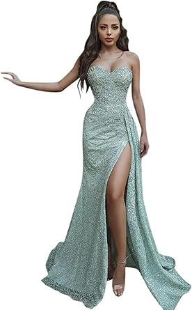 Amazon.com: Vestido de noche de fiesta elegante con cuello en V para mujer  : Ropa, Zapatos y Joyería