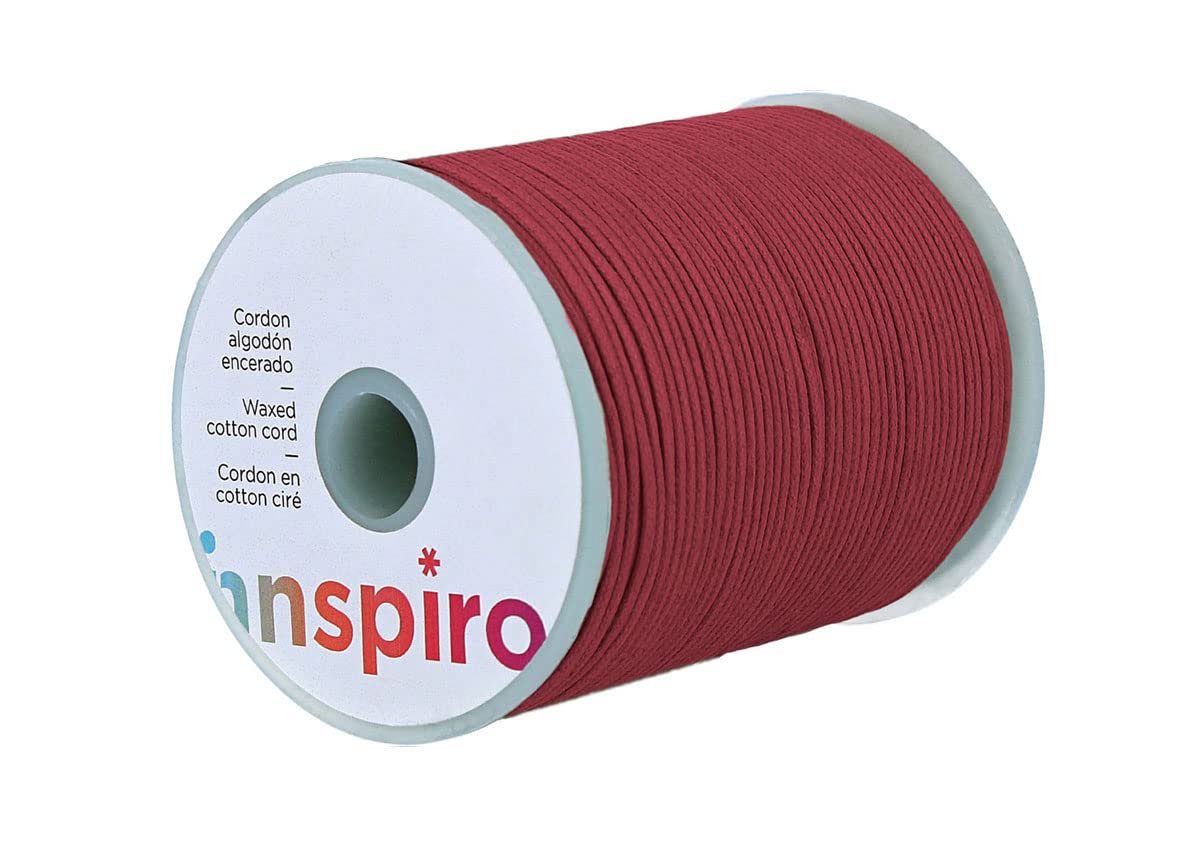 Cotton cord Waxed Fine Garnet 1.5 mm. 100 m.