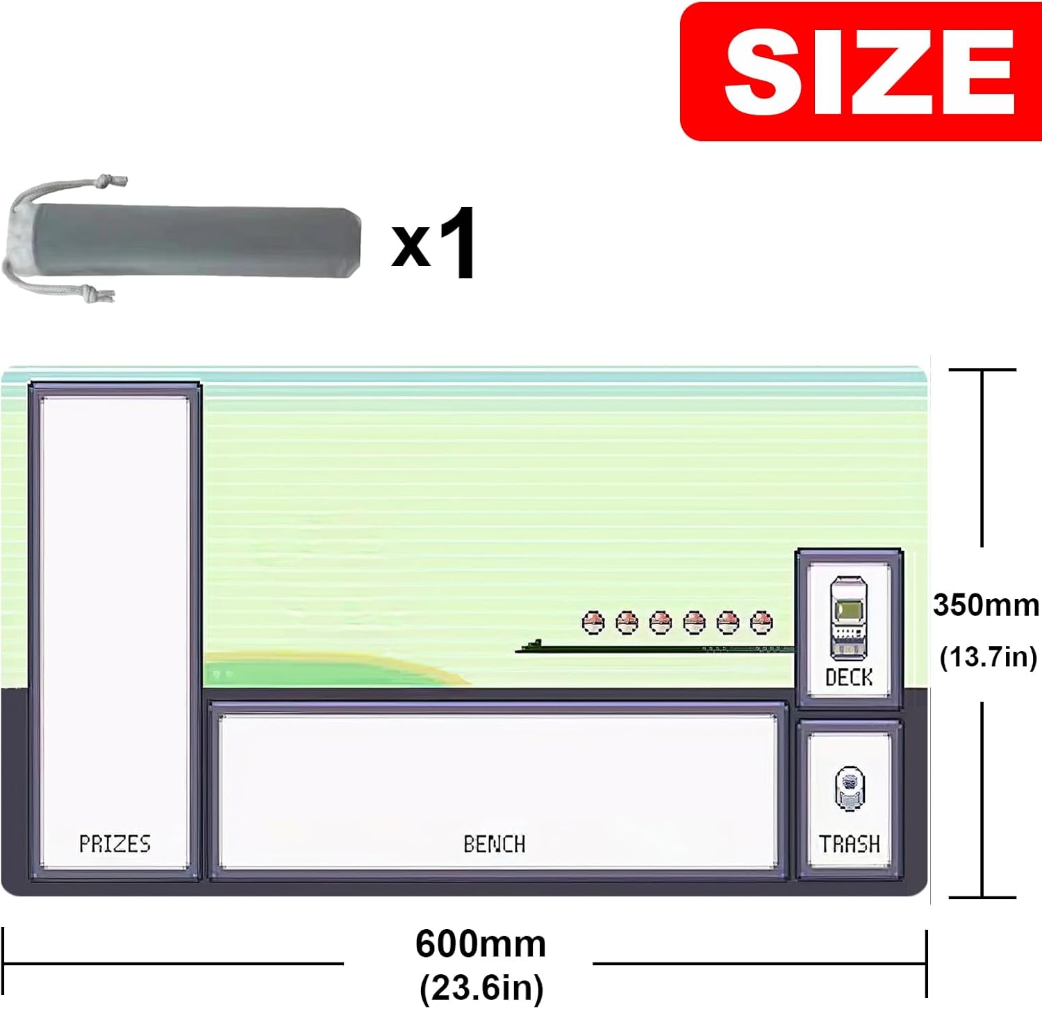 playmat Duel Mat Gaming Competition Pad Mat Card Binder Deck 23.6x13.7in (22)