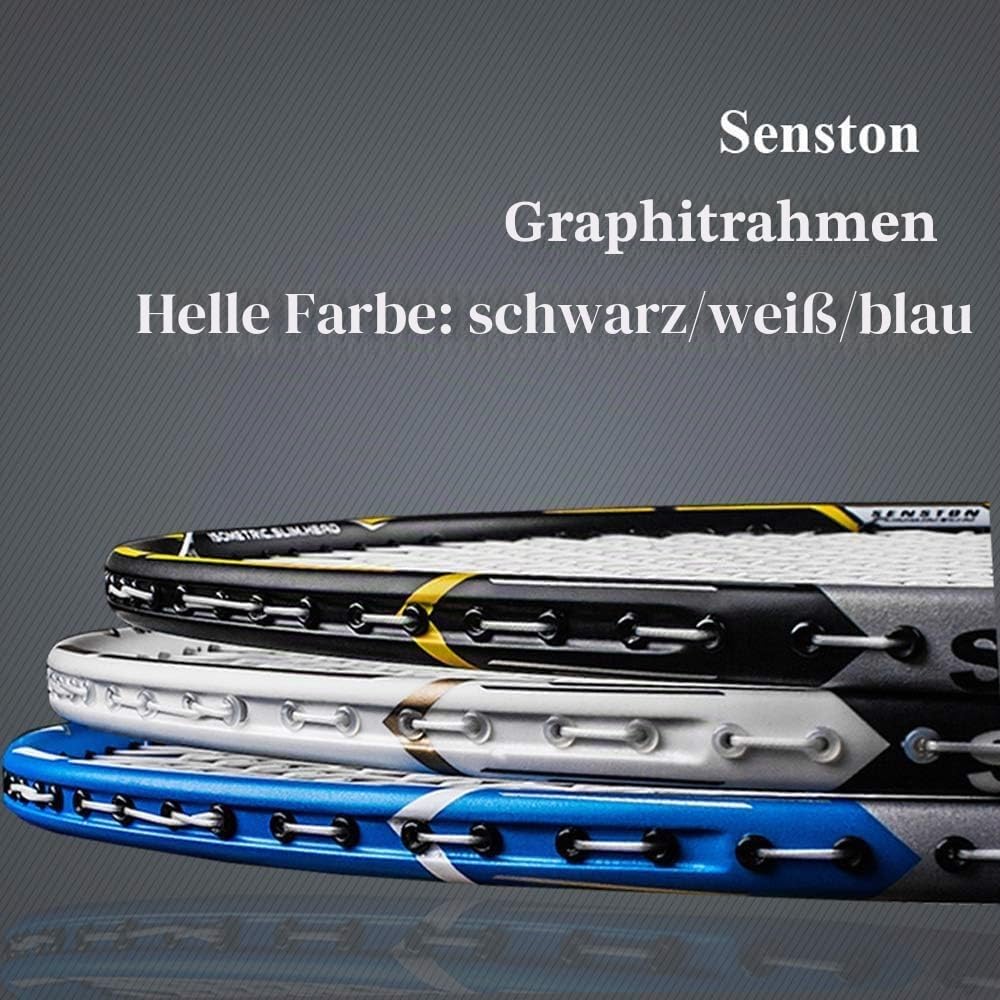 Senston Graphit Badminton Set Badmintonschläger Profi Badminton Schläger mit Schlägertasche und 6 Stück Nylon Federbälle