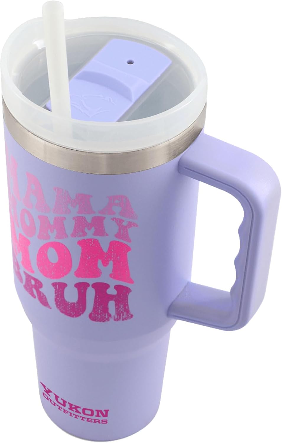 Yukon Outfitters Fit Forty 40oz Double Wall Vacuum Insulated Stainless Steel Tumbler with Reusable Straw & Ergonomic Handle | For Hot or Cold Beverage, Mama Bruh