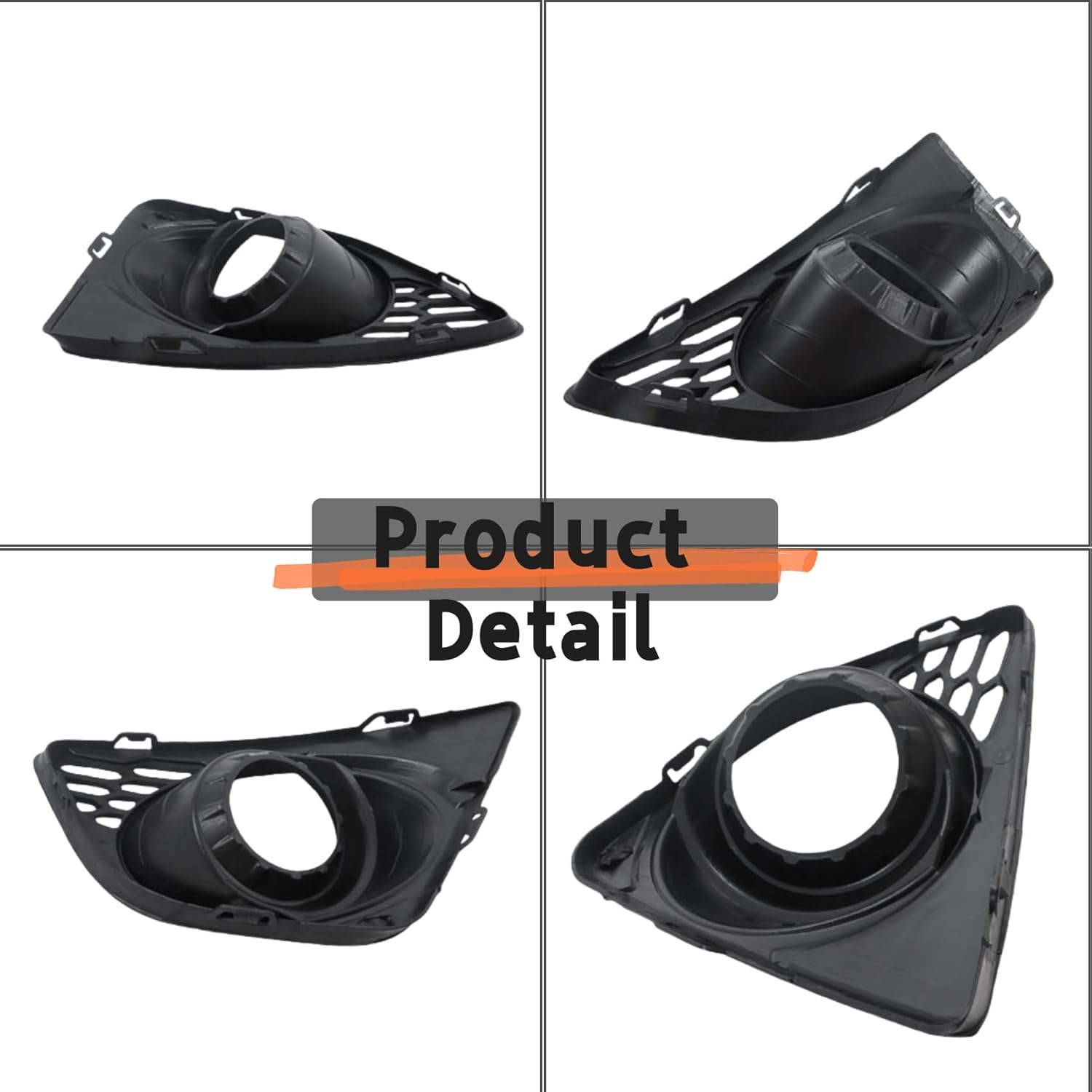 labwork 4 Pcs Front Left and Right Side Pair Fog Light Cover Bezel Replacement for Fusion 2010-2012 with Chrome Fog Light Trim AE5Z17E810CA FO1039120