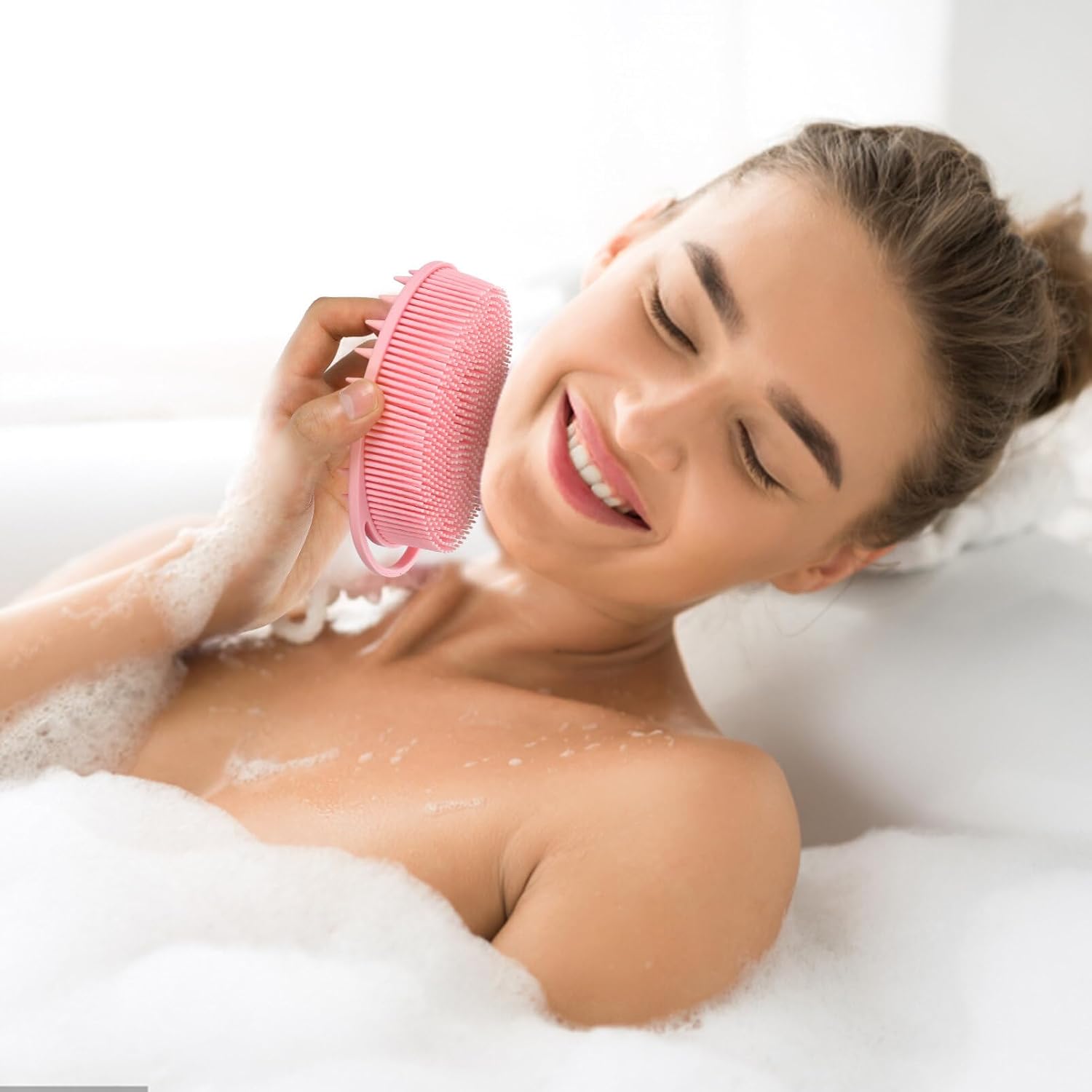 Lurrose 4Pcs Silicone Body Scrubber Exfoliating Silicone Body Brush 2 in 1 Shower and Scalp Massager Brush for Clean Skin