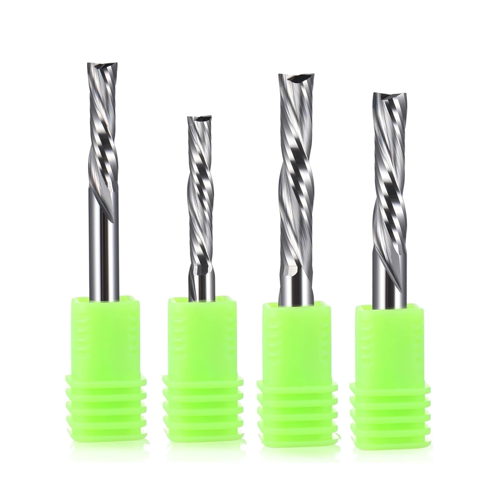 50 Fresas de carburo de Corte Vertical, de 3,175 mm y 4 mm, con Espiral, de compresión de Dos Flautas, de carburo sólido, CNC.(50P 4x22x45L)