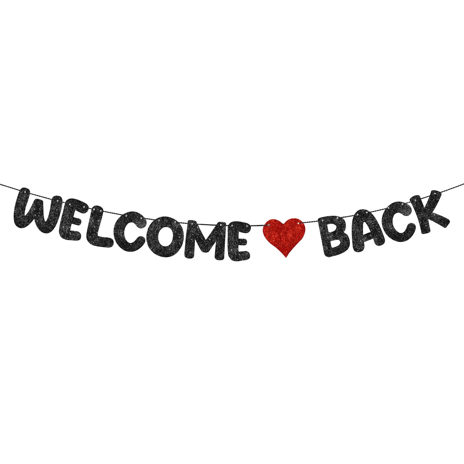 Fulmoon Pre Strung Welcome Back Glitter Banner First Day of School Party Decorations Funny Classroom Decor Welcome Back Sign for Coworkers Retiring