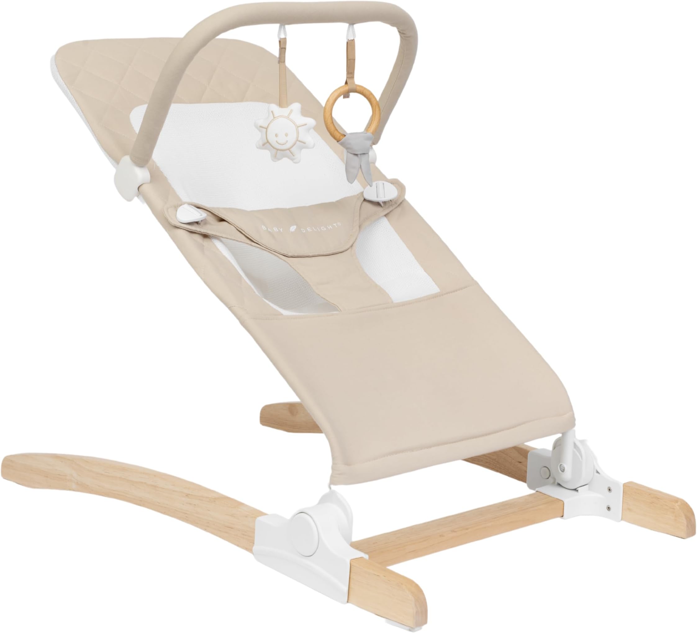 Heirloom Aspen Wooden Baby Bouncer | Infant Baby Chair | 0 – 6 Months | 100% GOTS Certified Cotton Fabrics | Organic Oat