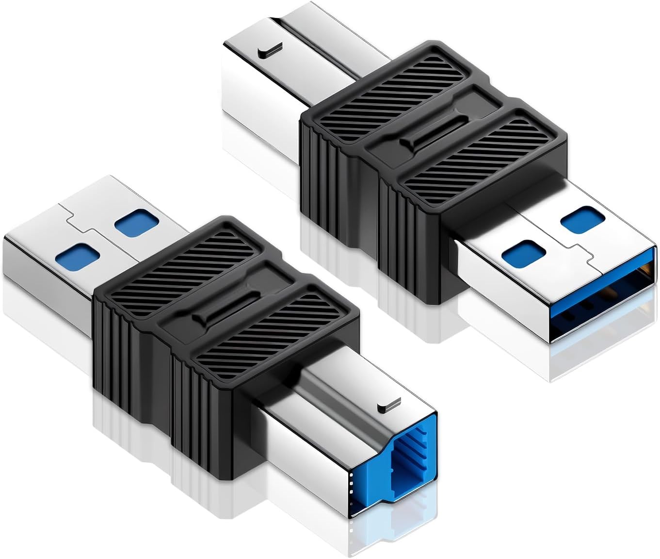 Duttek USB A to USB B Adapter, High-Speed 5Gbps Type 3.0 Female to Type B (MIDI) Male Power and Data Extension Adapter, for Audio Interface, Electronic Piano, Printer, Scanner (2-Pack)
